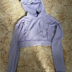 Waffle Knit Cropped Long Sleeve